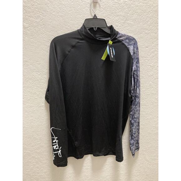 TSLA Large UPF 50+ Long Sleeve Rash Guard Quick Dry Skull Unisex - Picture 1 of 10